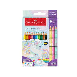 Astuccio 10 matite Colour Grip + 3 matite Sparkle - colori assortiti - Faber-Castell