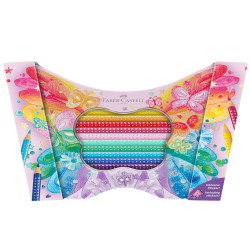 Astuccio Farfalla matite colorate Sparkle - colori assortiti - Faber-Castell - conf. 20 pezzi