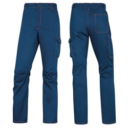 Pantalone da lavoro Panostrpa - sargia/poliestere/cotone/elastan - taglia XXL - blu/arancio - Deltaplus
