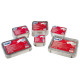Contenitore in alluminio - 20,2 x 13,7 x 5 cm - 3  porzioni - coperchio incluso - Cuki Professional - pack 50 pezzi