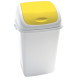 Pattumiera con coperchio basculante Rif - 44x33x68 cm - 50 L - bianco/giallo - Medial
