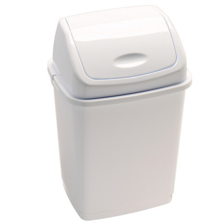 Pattumiera con coperchio basculante Rif Basic - 44x33x68 cm - 50 L - bianco - Medial