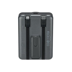 Rivacase Battery Bank 10.000 mAh Magsafe Qi 15W + Apple Watch charger + Cavi integrati Grigio