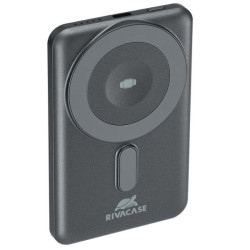 Rivacase Battery Bank 5.000 mAh Magsafe Qi 15W + Apple Watch charger + Cavi integrati Grigia