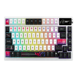 ASUS ROG Azoth X, 75%, Con cavo e senza cavo, USB + RF Wireless + Bluetooth, Interruttore a chiave meccanica, LED RGB, Nero, Bi