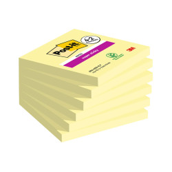 Blocco foglietti Post-it Super Sticky - 76 x 76 mm - 90 fogli - giallo canary - Post-it - conf. 6 blocchi