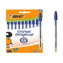 BIC CF10 CRISTAL MED BLU 1MM