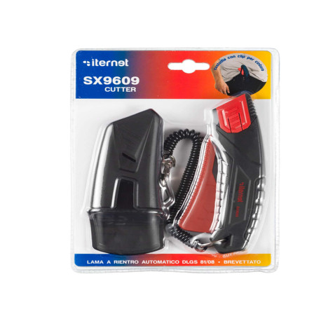 Cutter Super Safety SX 9609 - con custodia - lama a rientro automatico - Iternet