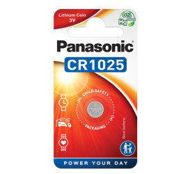Micropila CR1025 - a pastiglia - litio - Panasonic - blister 1 pezzo