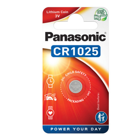 Micropila CR1025 - a pastiglia - litio - Panasonic - blister 1 pezzo