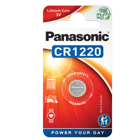 Micropila CR1220 - a pastiglia - litio - Panasonic - blister 1 pezzo
