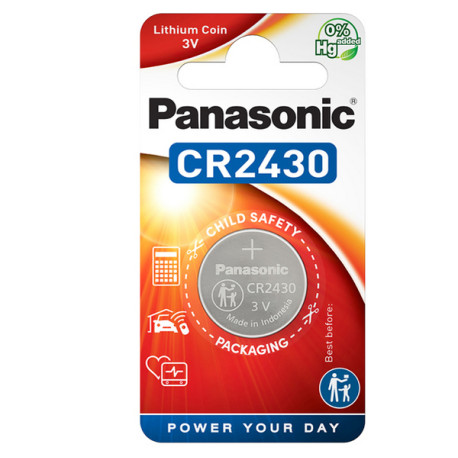 Micropila CR2430 - 3V - a pastiglia - litio - Panasonic - blister 1 pezzo