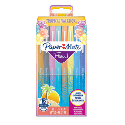 Pennarello Flair Nylon - punta feltro - 1,10mm - colori assortiti Tropical - Papermate - conf. 16 pezzi