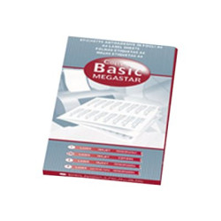 Copy Basic Megastar LP4MS - Carta - Opaca - adesivo permanente - bianco - 105 x 48 mm 1200 etichette (100 foglio(i) x 12) etich