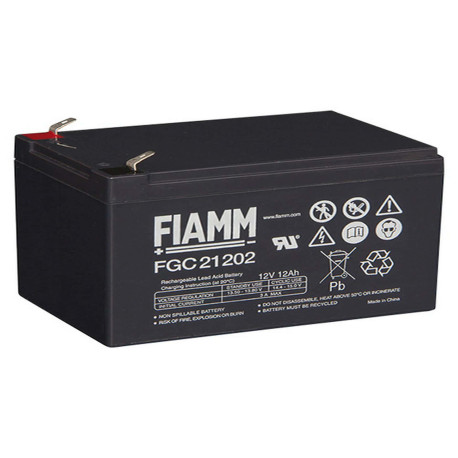 Batteria al piombo ricaricabile 12V 12Ah uso ciclico, faston 6.3 mm FIAMM FGC21202 491460505