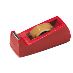 Dispenser da tavolo - per nastri adesivi 33 m - rosso - Lebez