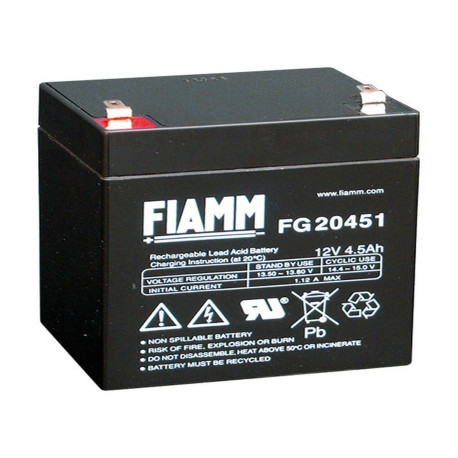 Batteria al piombo ricaricabile 12V 4.5Ah terminale faston 4.8mm FIAMM FG20451 491460454
