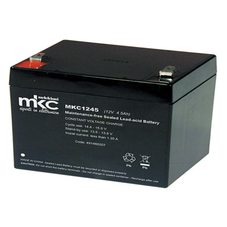 Batteria al piombo ricaricabile 12V 4.5Ah terminale faston 4.8mm MKC MKC1245 491460207
