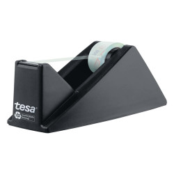 Dispenser da tavolo Crystal recycled - per nastri da 33 m - rotolo 19 mm x 10 m incluso - Nero - Tesa