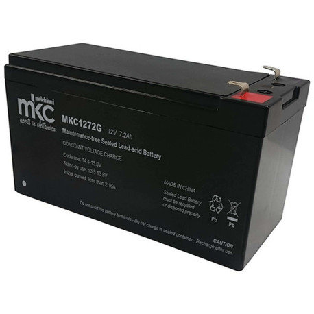 Batteria al piombo ricaricabile 12V 7.2Ah terminale faston 6.3mm MKC MKC1272G 491460251