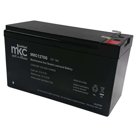 Batteria al piombo ricaricabile 12V 7Ah terminale faston 6.3mm MKC MKC1270G 491460222