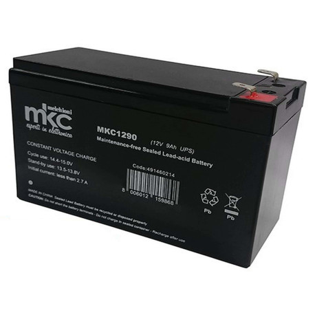 Batteria al piombo ricaricabile 12V 9Ah terminale faston 6.3mm MKC MKC1290 491460214