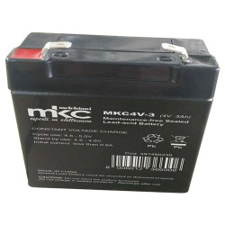 Batteria al piombo ricaricabile 4V 3Ah terminale faston 4.8mm MKC MKC4V-3 491460230