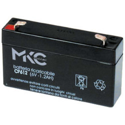 Batteria al piombo ricaricabile 6V 1.2Ah terminale faston 4.8mm MKC MKC612 491460201