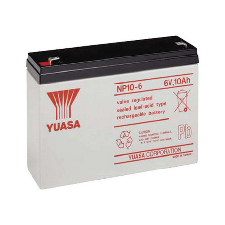 Batteria al piombo ricaricabile 6V 10Ah Yuasa NP10-6 491461504
