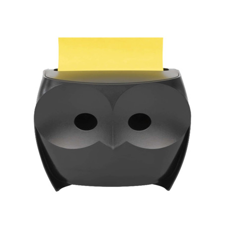 Dispenser gufo nero + ricarica Post-it Super Sticky Z Notes giallo - OWL-330 - 76 x 76 mm - 90 fogli - Post-it