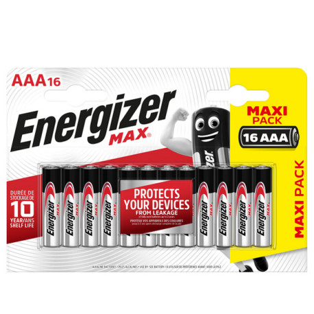 Pila ministilo AAA - 1,5V - Max alcalina - Energizer - astuccio 16 pezzi