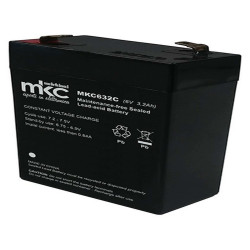 Batteria al piombo ricaricabile 6V 3.2Ah terminale faston 4.8mm MKC MKC632C 491460219