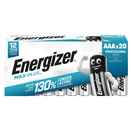 Pila ministilo AAA - 1,5V - Max Plus alcalina - Energizer - astuccio 20 pezzi