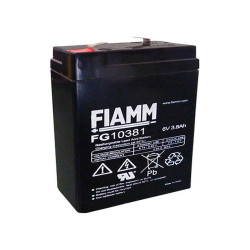 Batteria al piombo ricaricabile 6V 3.8Ah terminale faston 4.8mm FIAMM FG10381 491460381