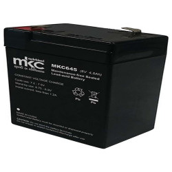 Batteria al piombo ricaricabile 6V 4.5Ah terminale faston 4.8mm MKC MKC645 491460202