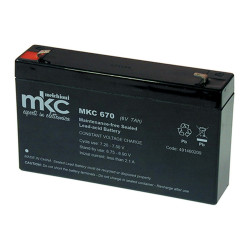 Batteria al piombo ricaricabile 6V 7Ah terminale faston 4.8mm MKC MKC670 491460209
