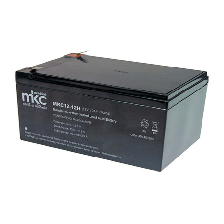 Batteria al piombo ricaricabile ciclica 12V 12Ah terminale faston 6.3mm MKC MKC12-12H 491460280