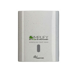 Distributore carta igenica interfogliata Simplify - 16,5 x 13,5 x 26,5 cm - white wood - Papernet