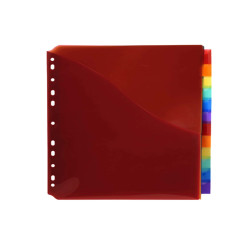 Divisori neutri a 12 tacche - PP - A4 maxi - con portaetichetta - colori assortiti - Exacompta