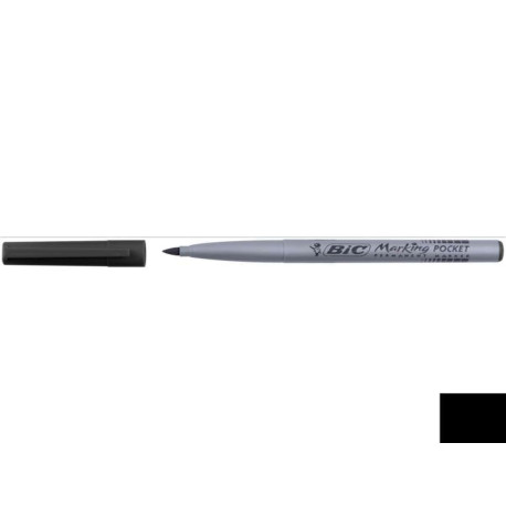 Bic Marking Pocket 1445 nero punta tonda tratto 1 1 mm -Bic- inchiostro base alcool (conf.12)