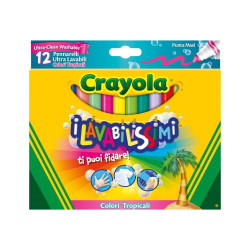 Crayola i Lavabilissimi - Pastello - colori tropicali assortiti (pacchetto di 12)