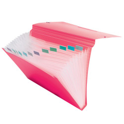Portadocumenti a soffietto - 12 tasche - A4 - PP - colori assortiti - Colorosa