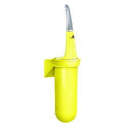 Portascopino da parete Skin - 38,6 x 11,3 x 9,3 cm - giallo fluo - Mar Plast