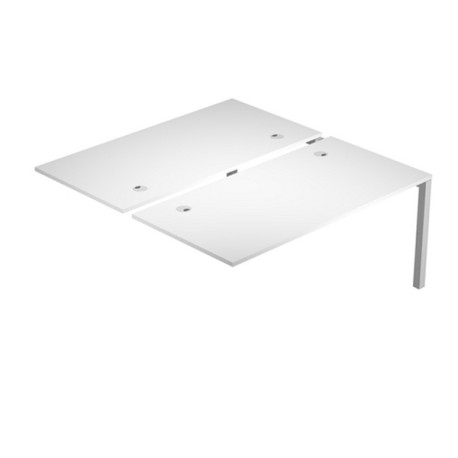 Postazione doppia aggiuntiva per scrivanie Agorà - 140 x 168 x 72,5 cm - bianco