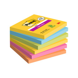 Blocco foglietti Post-it Super Sticky Carnival - 76 x 76 mm - 90 fogli - Post-it - conf. 6 blocchi