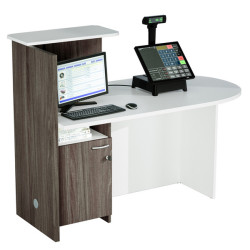 Reception concept - destra - 145 x 83 x 117 cm - bianco/frassino toscano