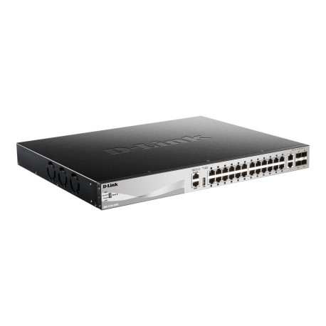 D-Link DGS 3130-30PS - Switch - L3 Lite - gestito - 24 x 10/100/1000 (PoE+) + 2 x 10 Gigabit Ethernet + 4 x 10 Gigabit SFP+ - d