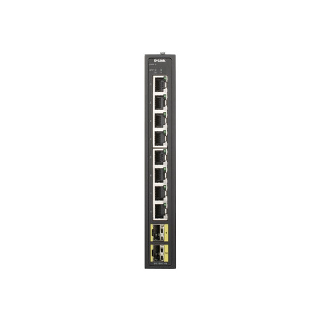 D-Link DIS 100G-10S - Switch - unmanaged - 8 x 10/100/1000 + 2 x 100/1000 SFP - montabile su rail DIN, montaggio a parete