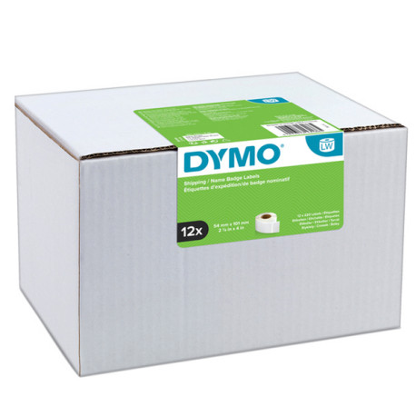 Rotolo 220 etichette LW S0722420 - 54 x 101 mm - carta - spedizione/badge - bianco - Dymo - value pack 12 pezzi