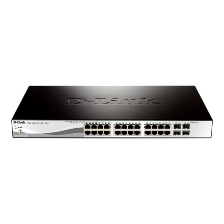 D-Link Web Smart DGS-1210-28P - Switch - gestito - 24 x 10/100/1000 (PoE) + 4 x Gigabit SFP - desktop, montabile su rack - PoE